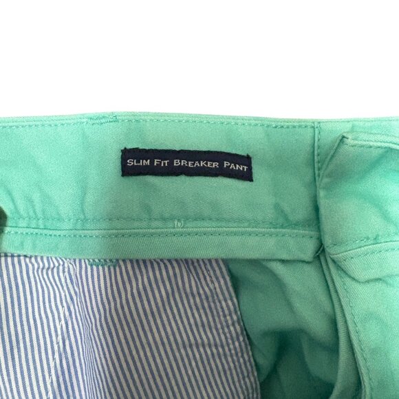 Vineyard Vines Slim Fit Breaker Pants Size 35x 30 Flat Front Aqua Blue - Picture 3 of 6
